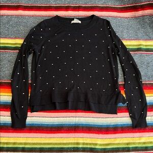 H&M cropped lightweight Sweater with white Dots size xs